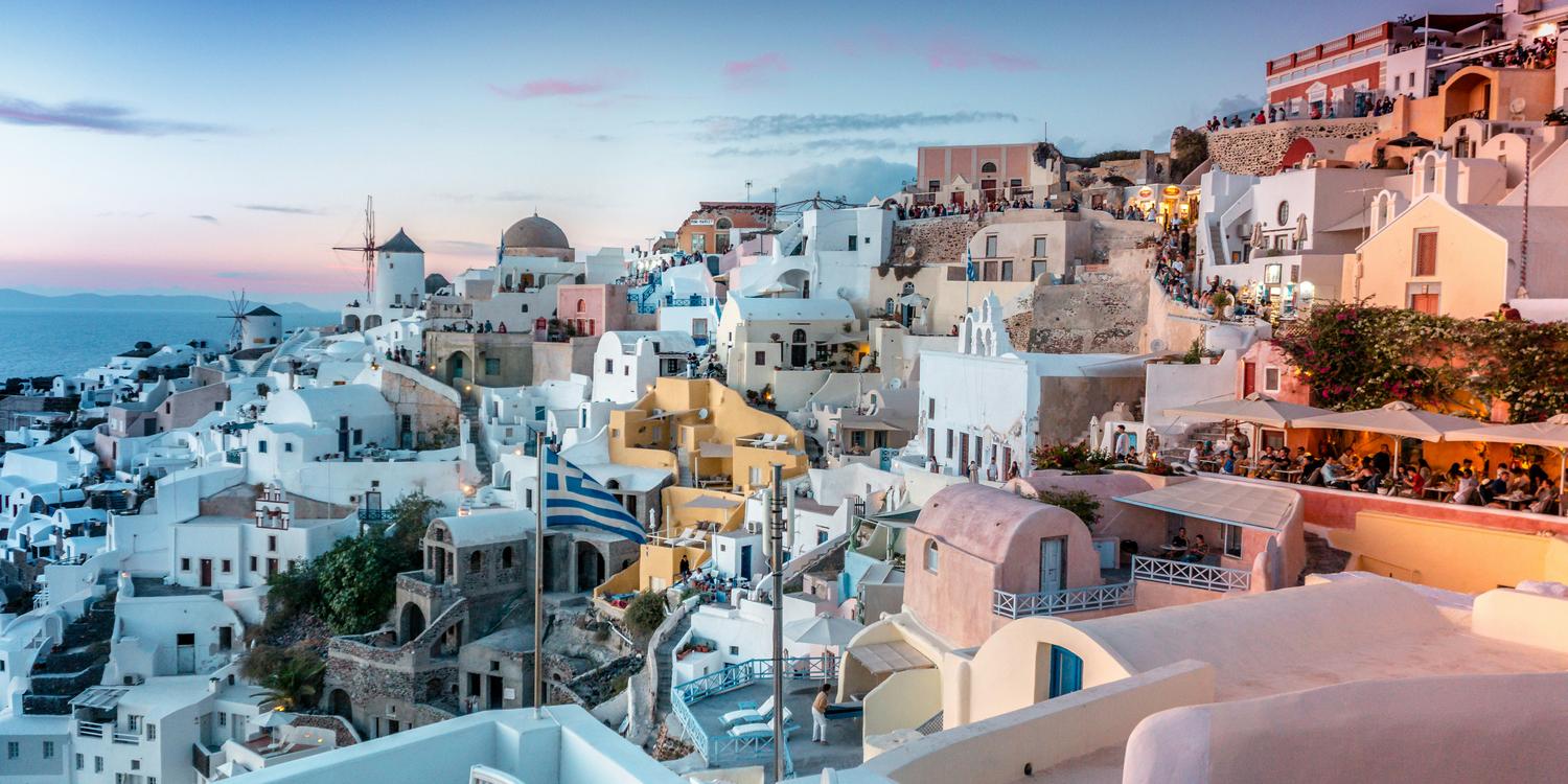 Background image of Santorini